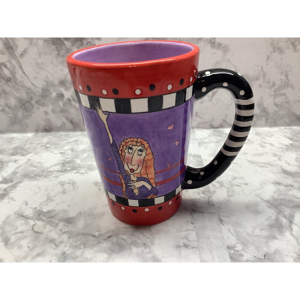 Meeva "Create With Love!" Mary Lester Design Whimsical Coffee Mug - 16 oz